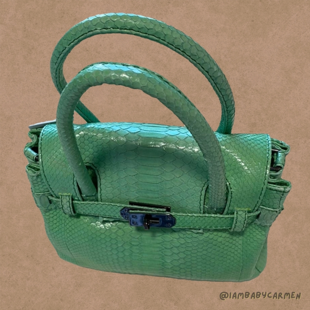 NWT Glen Arthur Python Crossbody Birkin Style Tote